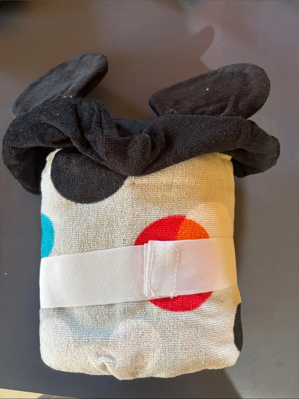 Disney Mickey Mouse Kids Hooded Bath Wrap Gray Beach Towel Unisex